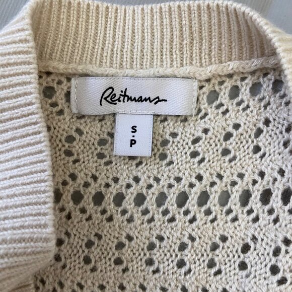 Reitmans Crochet Knit Neutral nude/Beige nude Pullover Sweater Womens size small - Picture 7 of 11